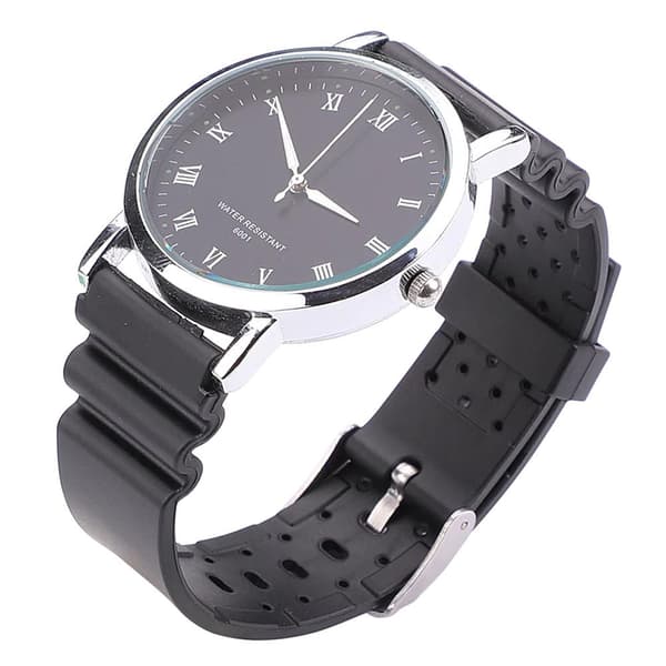 Silikoneurrem i sporty sort - Flere størrelser Black 22 mm