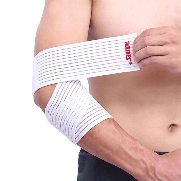 Elastisk sport strap / skydd för armbåge, ankel, handled etc White