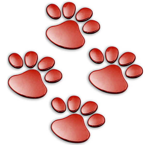 2 kpl Autotarra tarrat tassut koira 3D - Useita värejä Red