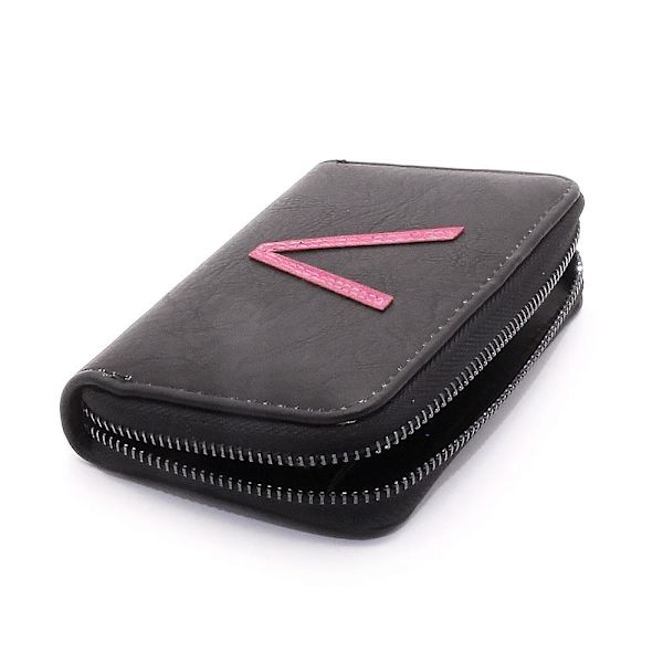 Damepung Zip Around Clutch Letter - Flere farver Black