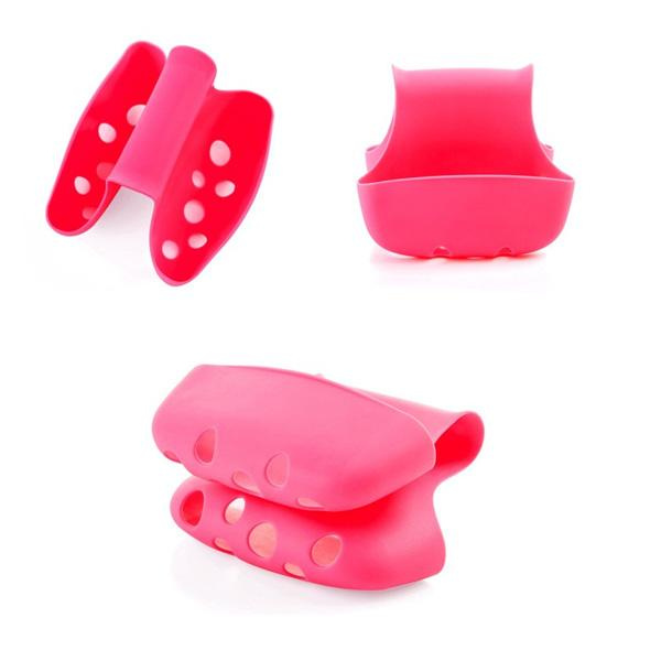 Dobbeltsidig oppbevaring i silikon - oppvaskkum etc Dark pink