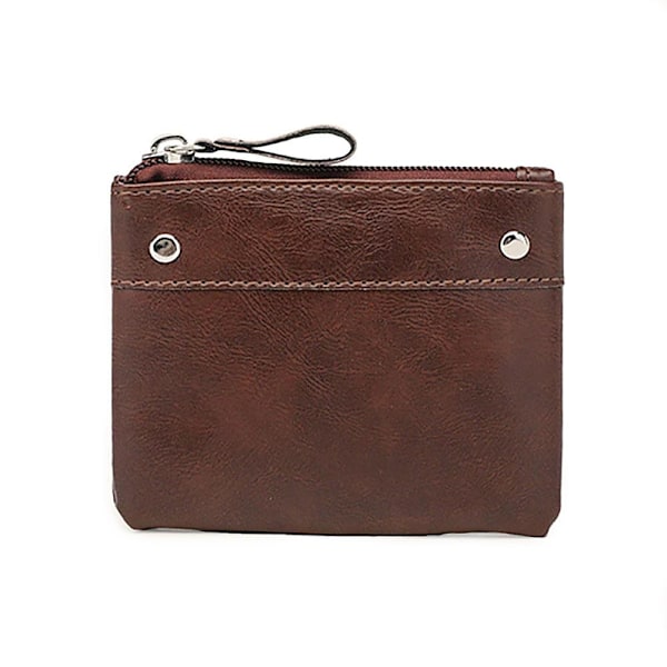 Rymlig börs / portmonnä med dragkedja - Välj färg Dark brown