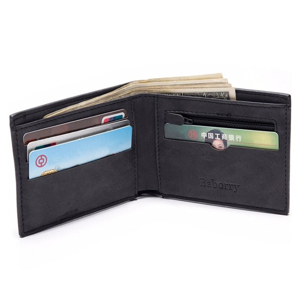 Mjuk smidig plånbok med myntfack - Svart Svart