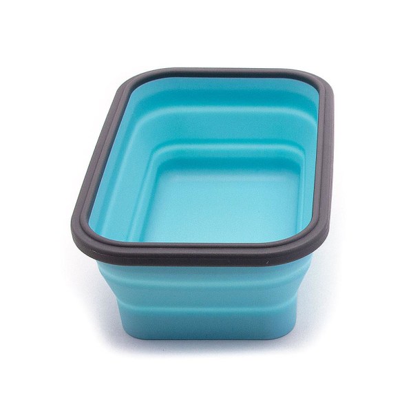 Kokoontaittuva ruokalaatikko / säilytyslaatikko silikonissa 800 ml - Useita eläimiä Light blue