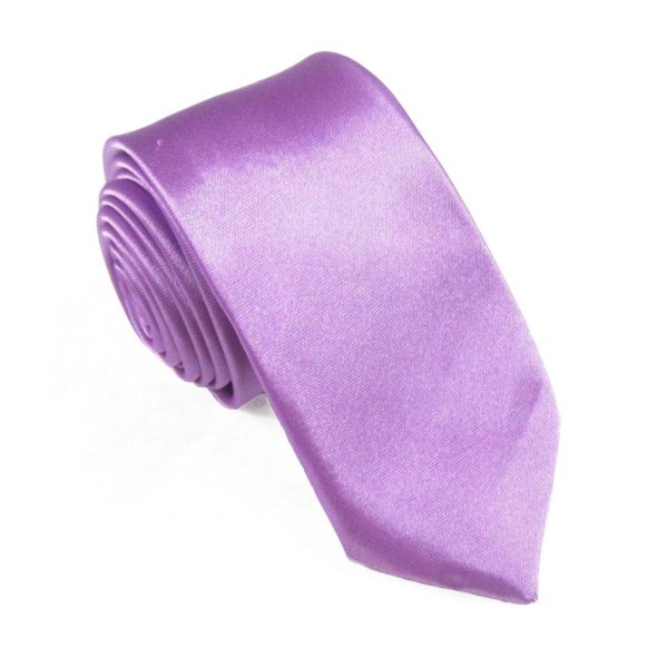 Smal / slimmad enfärgad slips - Olika färger Ljuslila