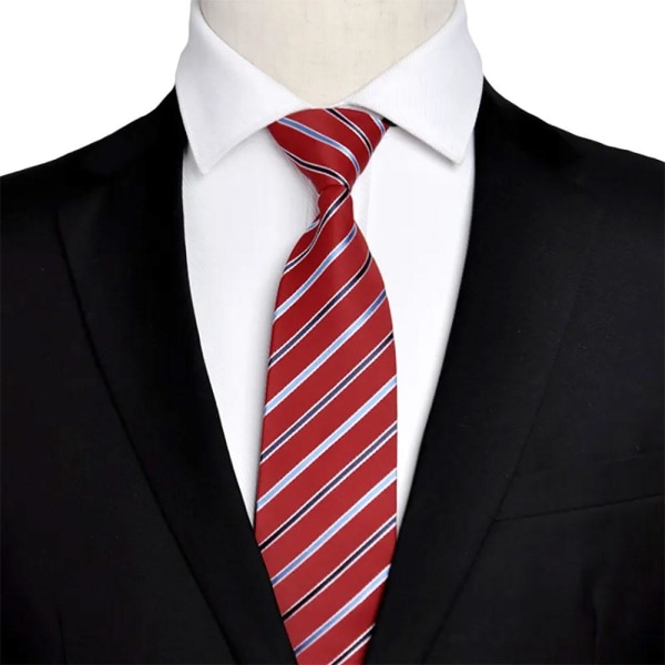 Ferdigknyttet slips med mønster Voksen 48 x 8 cm - Flere varianter Red