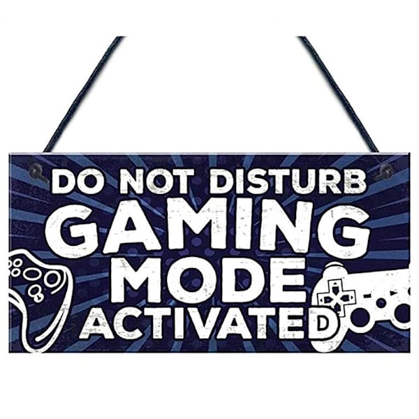 Puuinen kyltti - Gaming Mode Activated