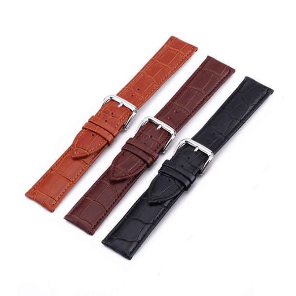 Nahkainen rannekoru kelloon 20 mm - Eri värejä Light brown
