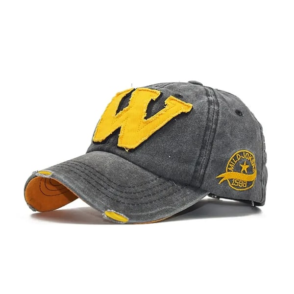 Cap / Baseballcap Vintage "W" - Flere fargevalg Black