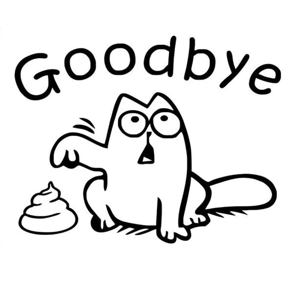 Toasticker - Goodbye Katt med bajs Svart