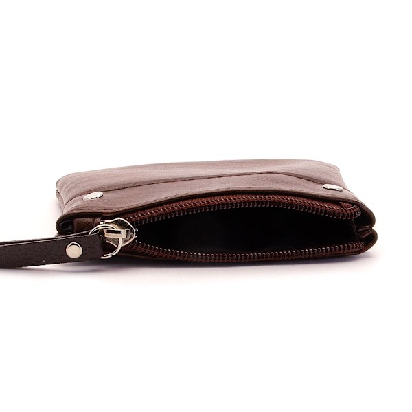 Rymlig börs / portmonnä med dragkedja - Välj färg Dark brown
