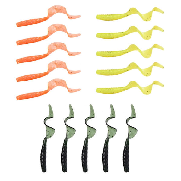 15-pack Jiggar Standard Curly Tail 80 mm - Flera färger