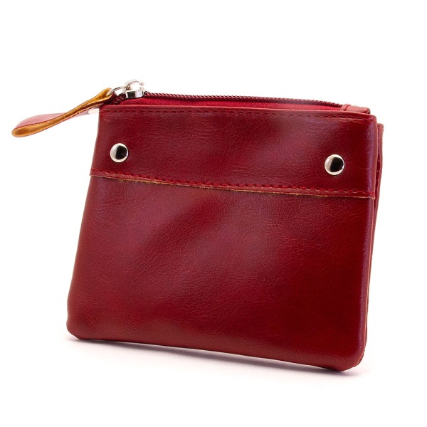 Tilava laukku/lompakko vetoketjulla - Valitse väri Red