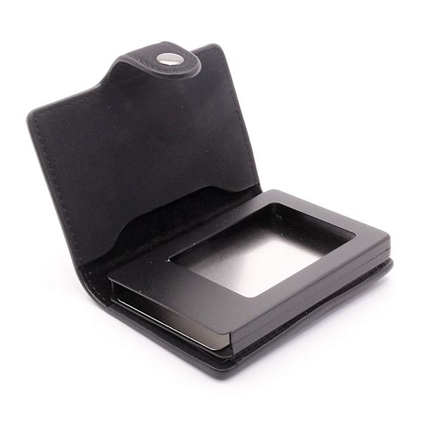 Kortfodral Card Case Fold Out Alu / Læder - Sort Black