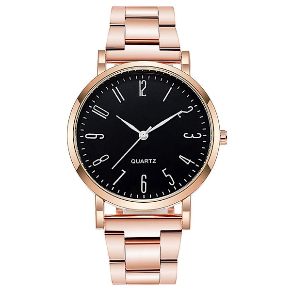 Tidløs elegant klokke armbånd i rustfritt stål - Flere farger Black