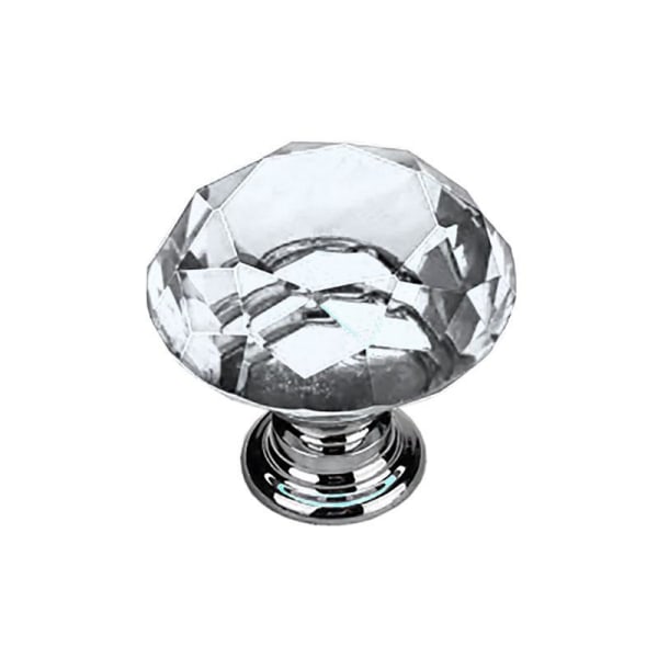 Knapper 2-pak - Diamant / Krystal med sølvbund 20 mm Silver