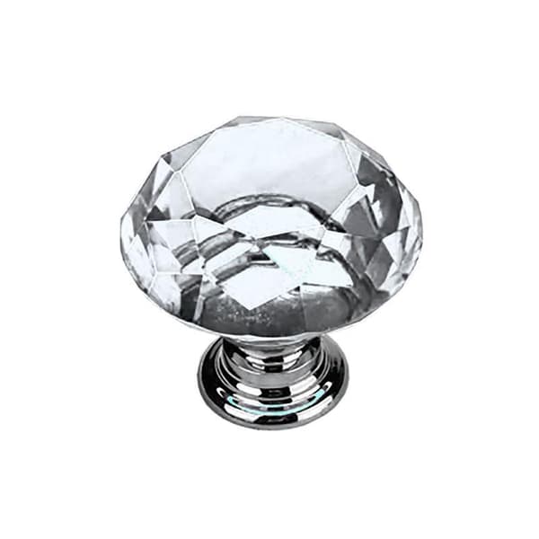 Knopper 2-pak - Diamant / Krystal med sølvfod 20 mm Silver