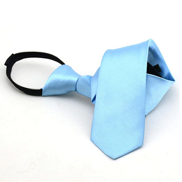 Ferdigknyttet slips i ensfarget - Flere farger Light blue