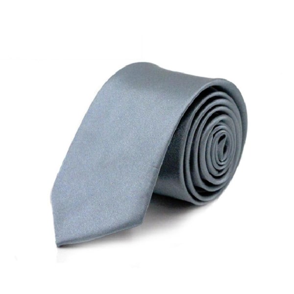 Ohut / ohut yksivärinen solmio - Eri värejä Grey