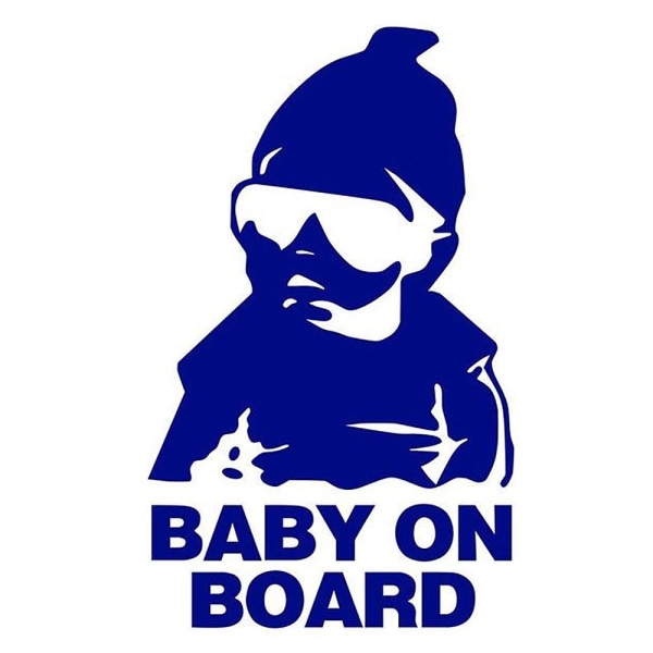 Dekal for bil - Baby on Board Blue