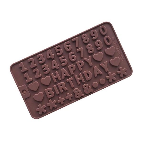 Silikonform for baking / sjokolade - Happy Birthday