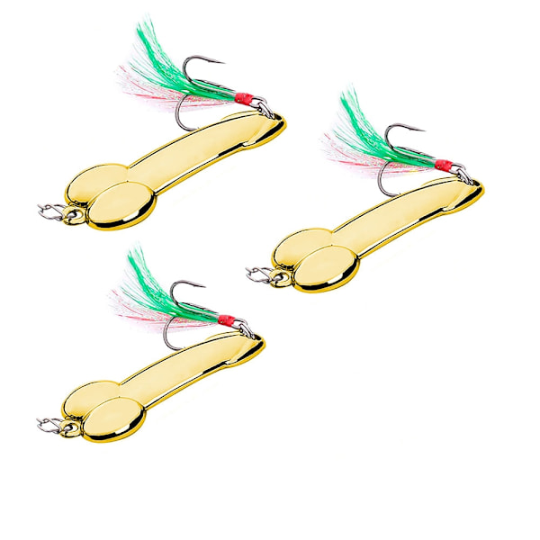 Skeddrag i penisform 3-pack - Gull / Sølv Gold