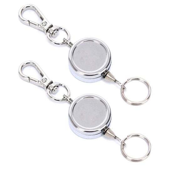 2-PACK Utdragbar Nyckelhållare i metall Silver