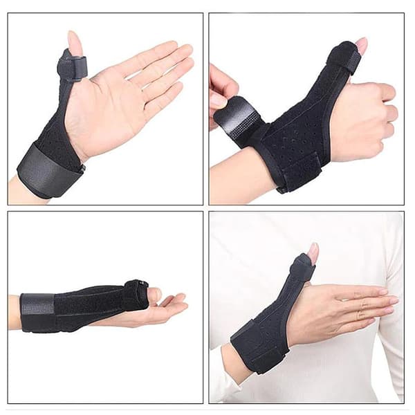 Tumskydd / handledsskydd med metallskena o kardborre Black
