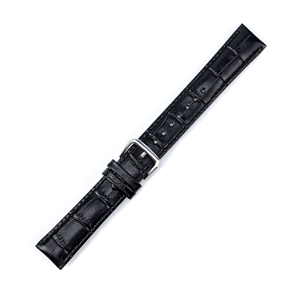 Elegant klockarmband i konstläder - Välj storlek / färg Black 18 mm