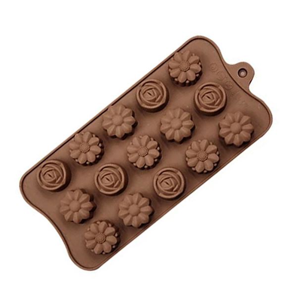 Silikoneform til bagning / chokolade - Blomster