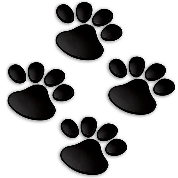 2 kpl Autotarra tarrat tassut koira 3D - Useita värejä Black