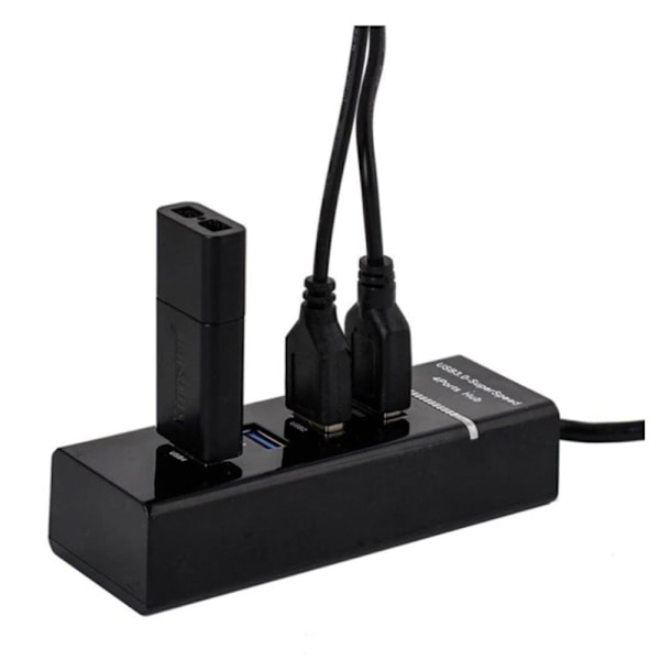 USB 2.0 Hub 4-port Svart Black