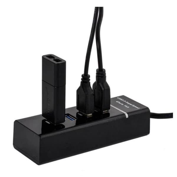 USB 2.0 Hub 4-port Svart Svart