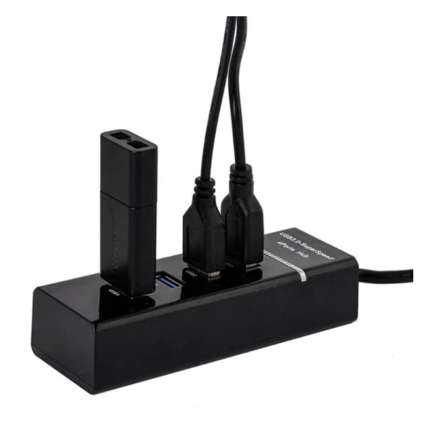 USB 2.0 Hub 4-porter svart Black