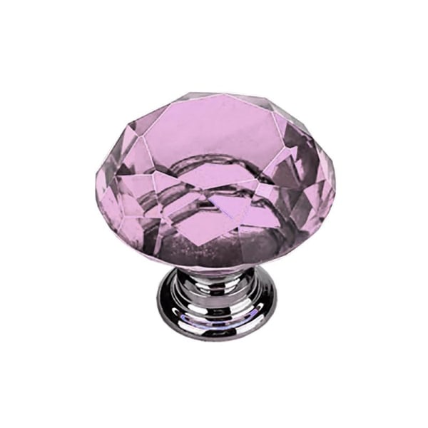 Knopper 2-pak - Diamant / Krystal Rosa med sølvfod Pink