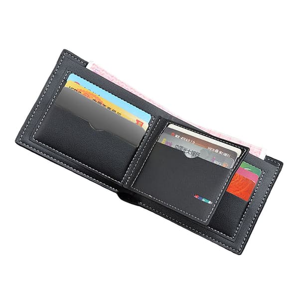 Rymlig plånbok i tuff design m mjukt konstläder Black