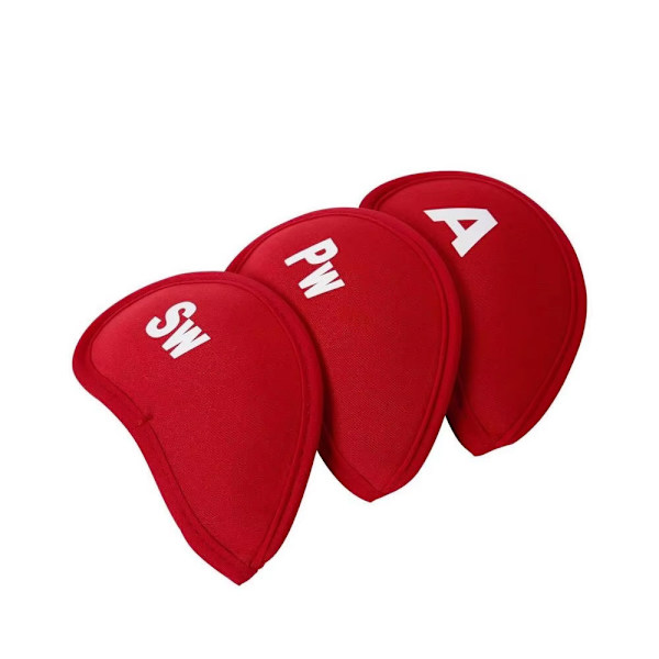 Headcovers till järnklubbor - Set 11 st Red