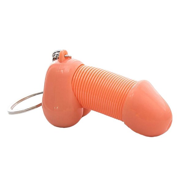Rolig nyckelring - Fjädrande penis - Välj färg Orange
