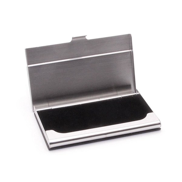 Kortfutteral / Kortlommebok Card Case Stainless / Leather - Svart Black