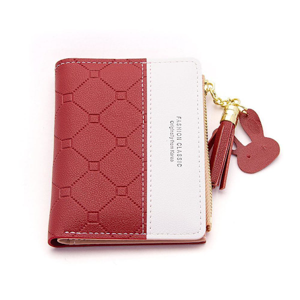 Elegant lille damepung Small Bifold Kawaii - Vælg farve Red