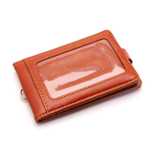 Sammenfoldelig solid ID-holder / kortholder + lang rem - Vælg farve Brown
