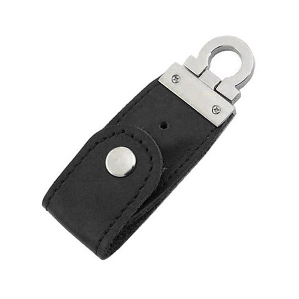 USB-minne 16 GB Nyckelring Läder / Metall - Olika färger Svart