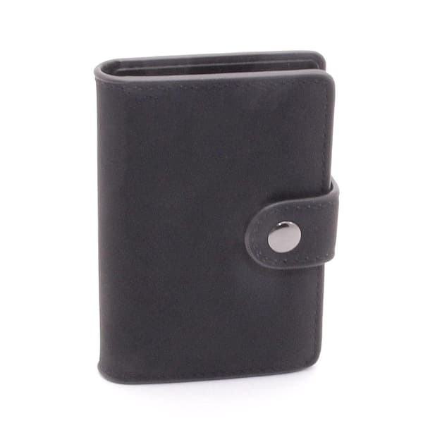 Kortfodral Card Case Fold Out Alu / Læder - Sort Black