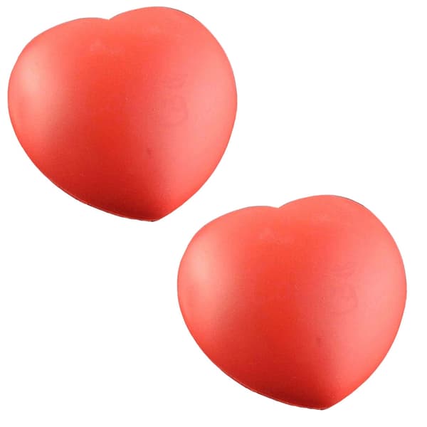 2-pack Stressboll i foam - Hjärta Röd