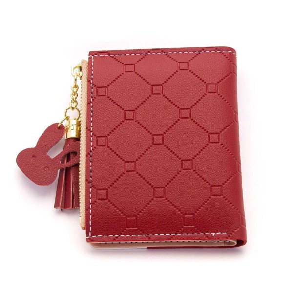 Elegant lille damepung Small Bifold Kawaii - Vælg farve Red