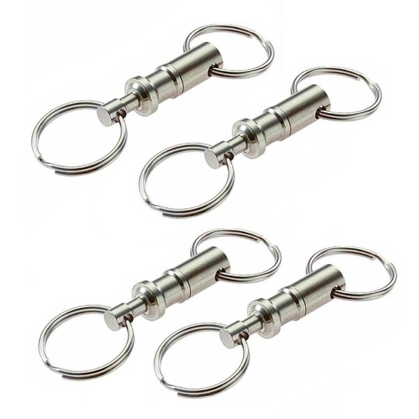Quick Release smidig nyckelring i metall 4-pack Silver