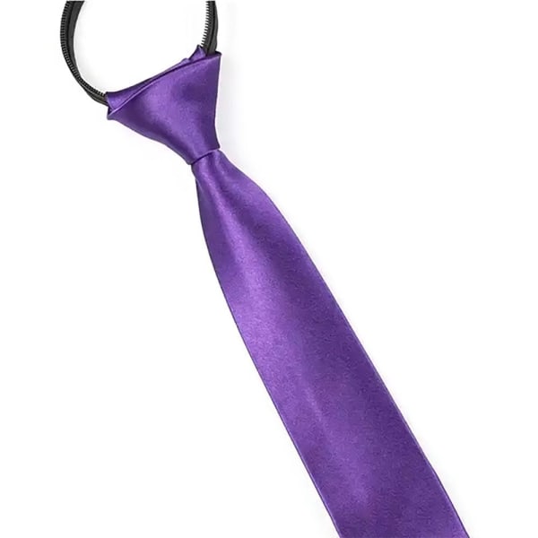 Klarknudeslips Ensfarvet Voksen 48 x 5 cm - Flere farver Purple