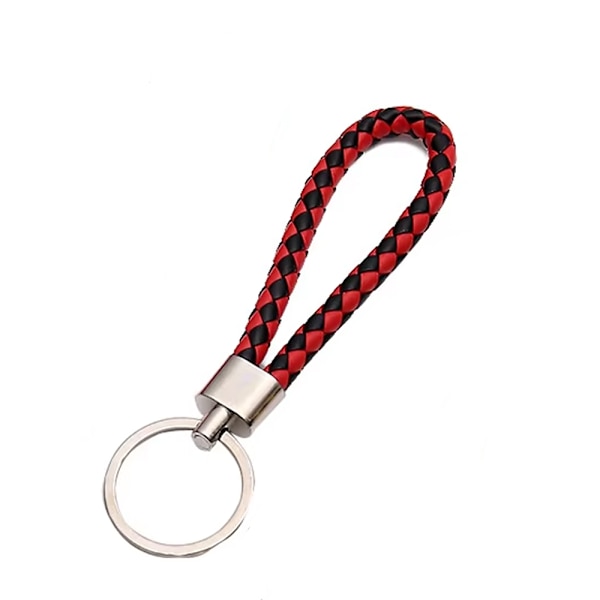 Elegant nyckelring - Läderband flätad - Flera färger Multicolor