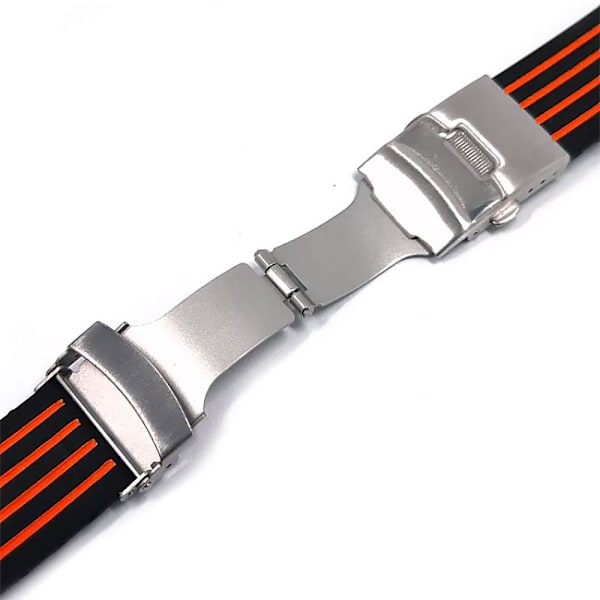 Rannekoru Silikon reunat Metallilukolla 20 mm - Valitse väri Red