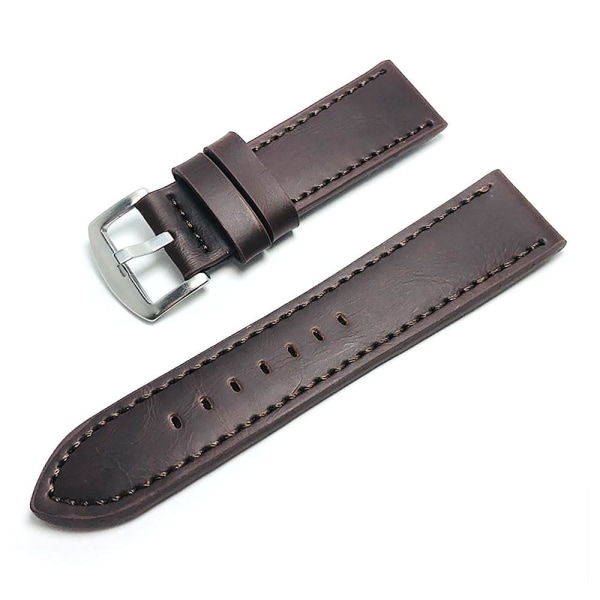 Klockarmband Läder Rejält 22 mm - Flera färger Dark brown